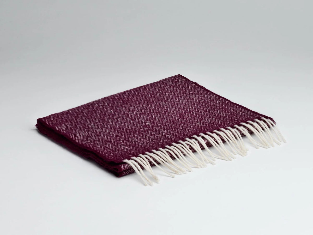Merino Lambswool Schal Mulberry Herringbone