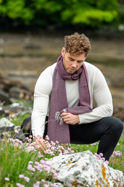 Merino Lambswool Schal Mulberry Herringbone