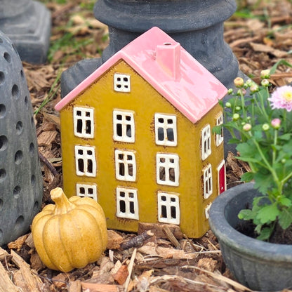 Teelichthaus Nyhavn rote Tür an Seite