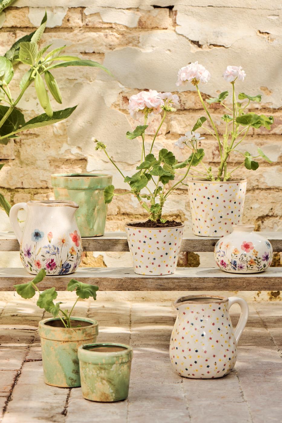 Vase mit Henkel Wildflowers H 10 cm