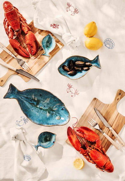 Schale Ocean Blue groß fischförmig