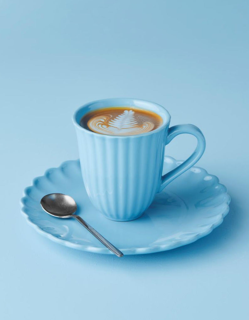 Tasse mit Rillen Mynte Blue Bell