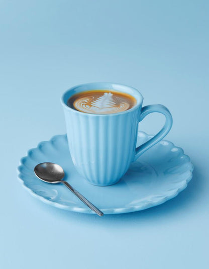 Tasse mit Rillen Mynte Blue Bell