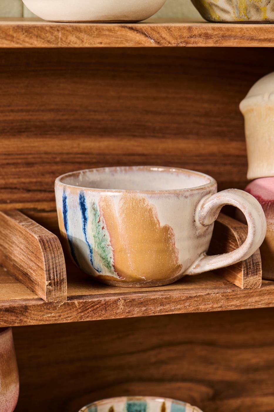 Tasse mit Henkel Trosa blaue Struktur