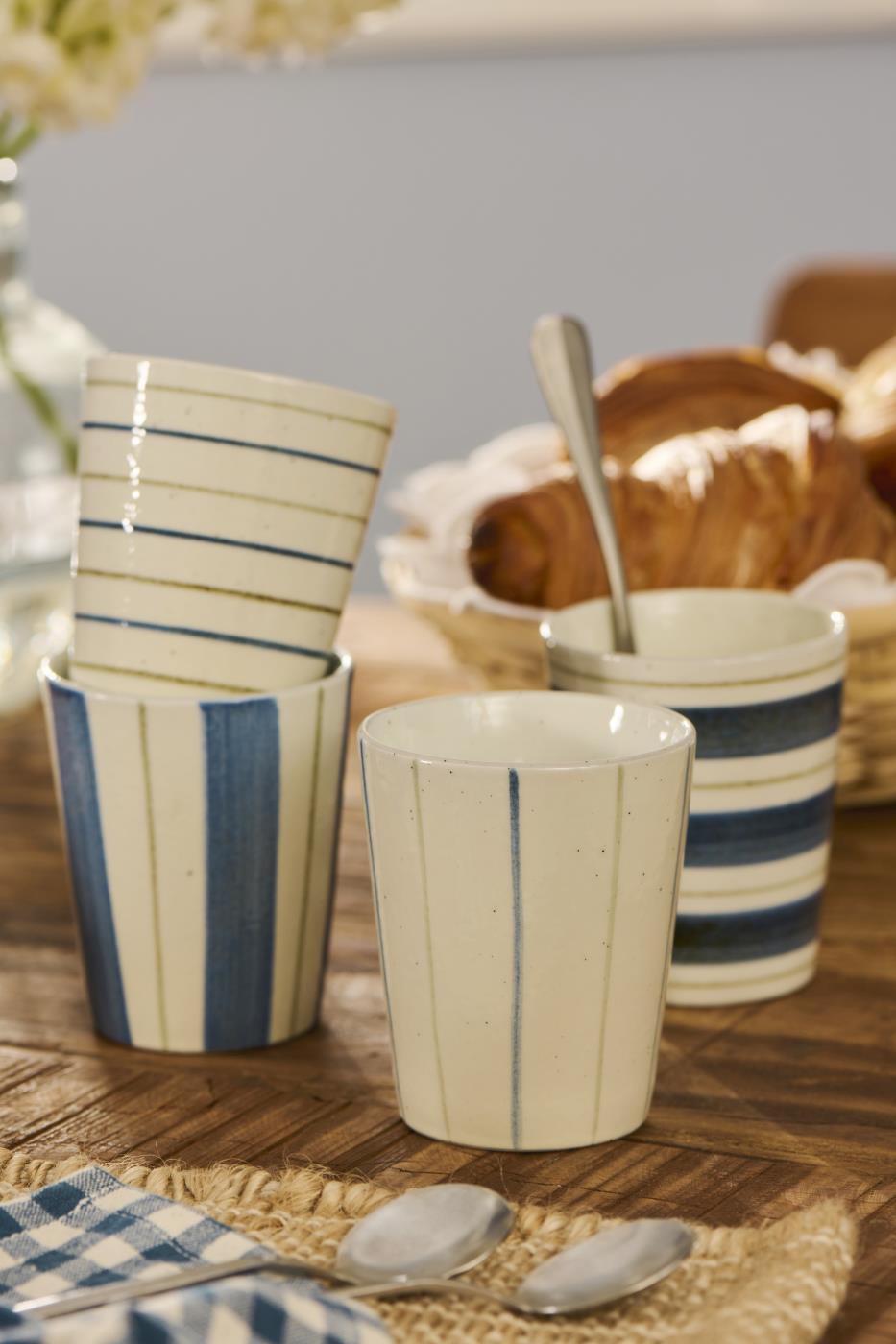 Becher mit Streifen Nordby - 4er Set