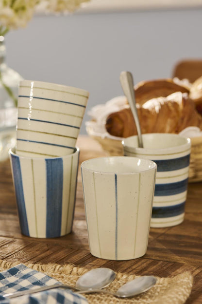 Becher mit Streifen Nordby - 4er Set