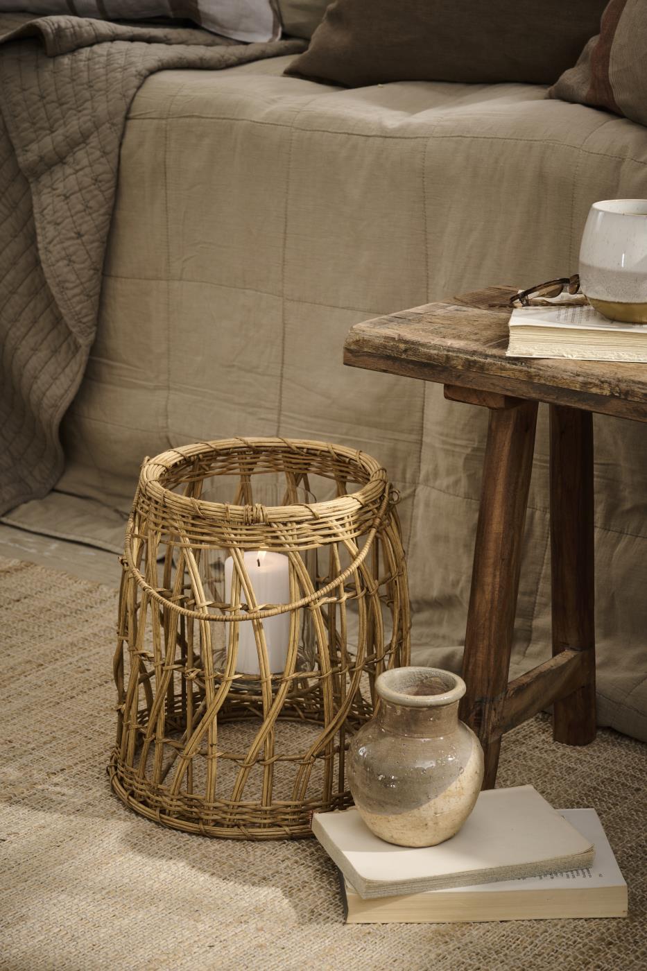 Hurricane mit Glaseinsatz und Rattan
