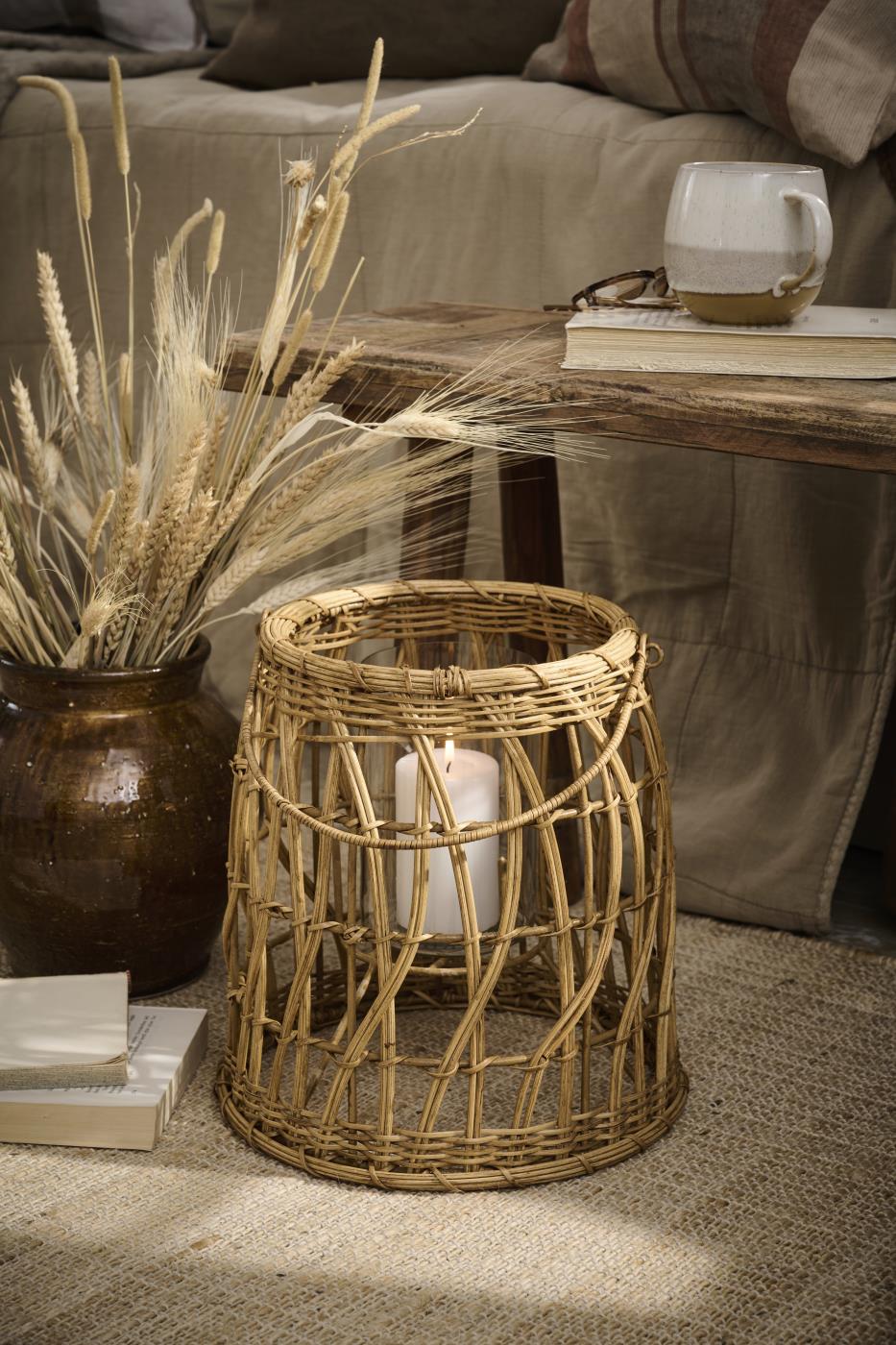 Hurricane mit Glaseinsatz und Rattan
