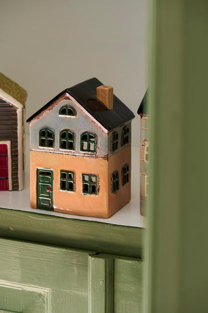 Teelichthaus Nyhavn grüne Fenster