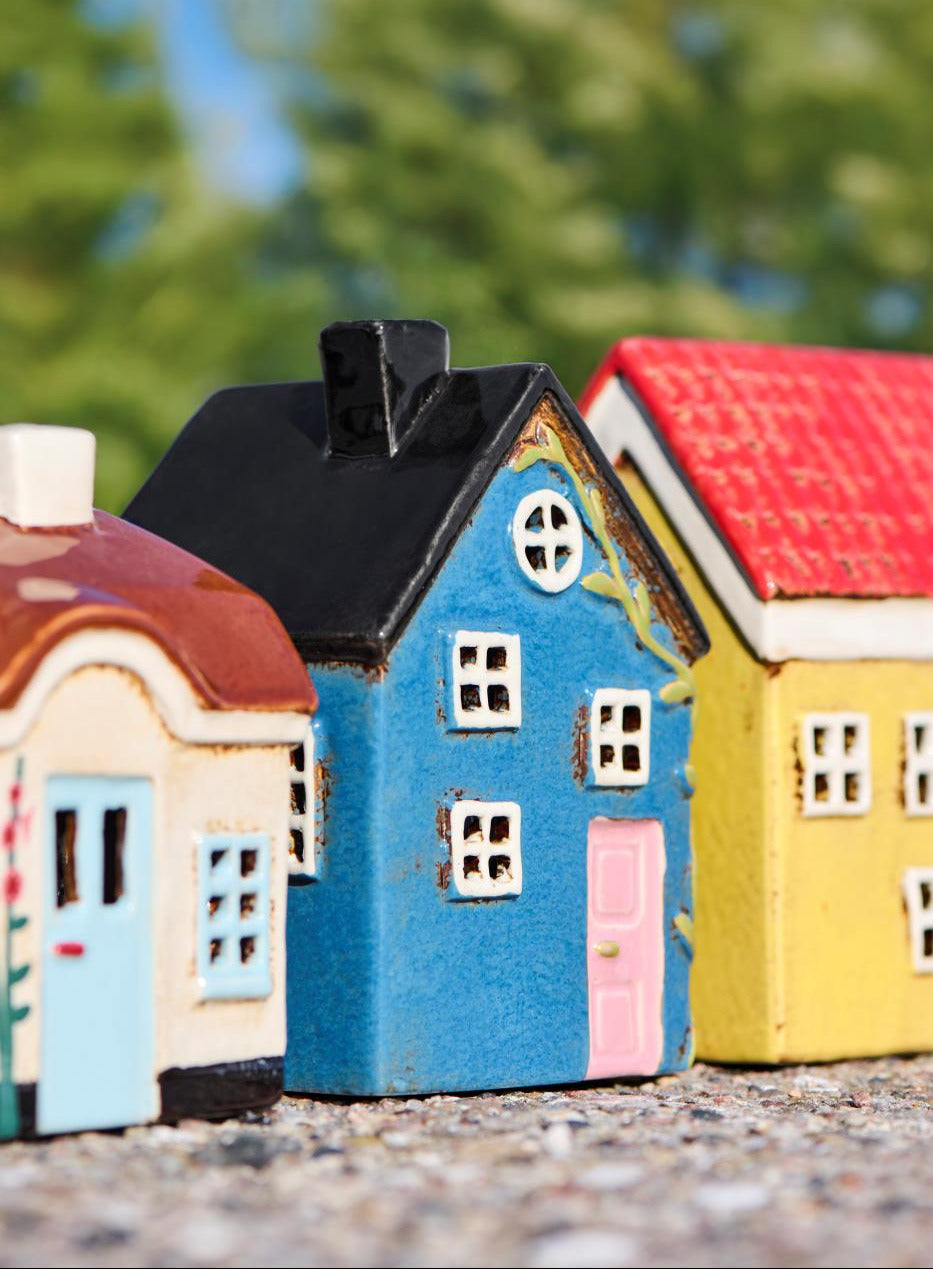 Teelichthaus Nyhavn hellrosa Tür Blätterranke