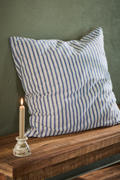Kissenbezug Elly blaue und braune Streifen