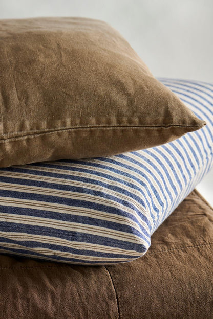 Kissenbezug Elly blaue und braune Streifen