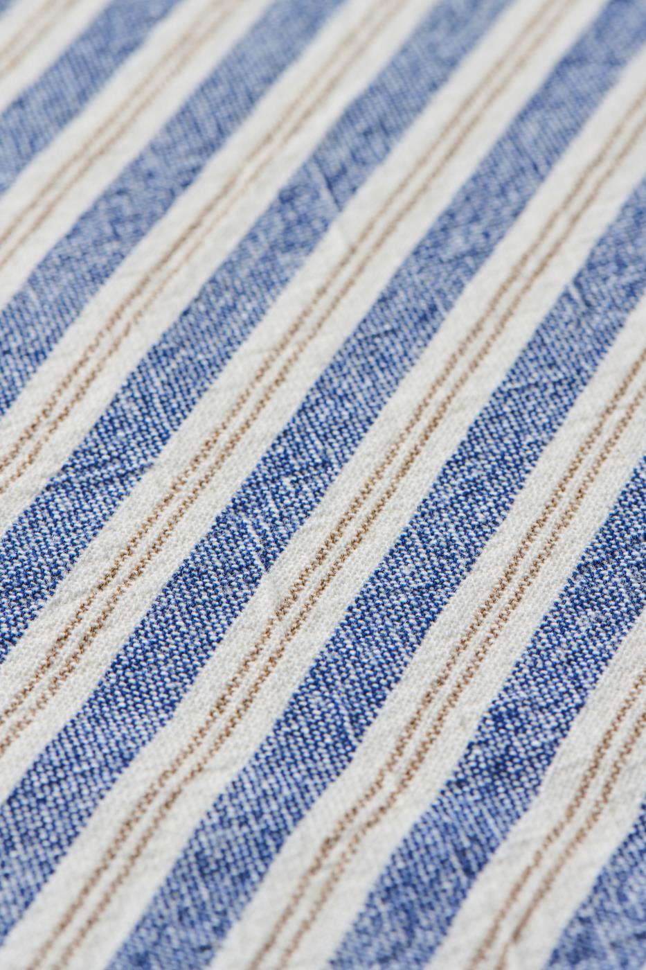 Kissenbezug Elly blaue und braune Streifen