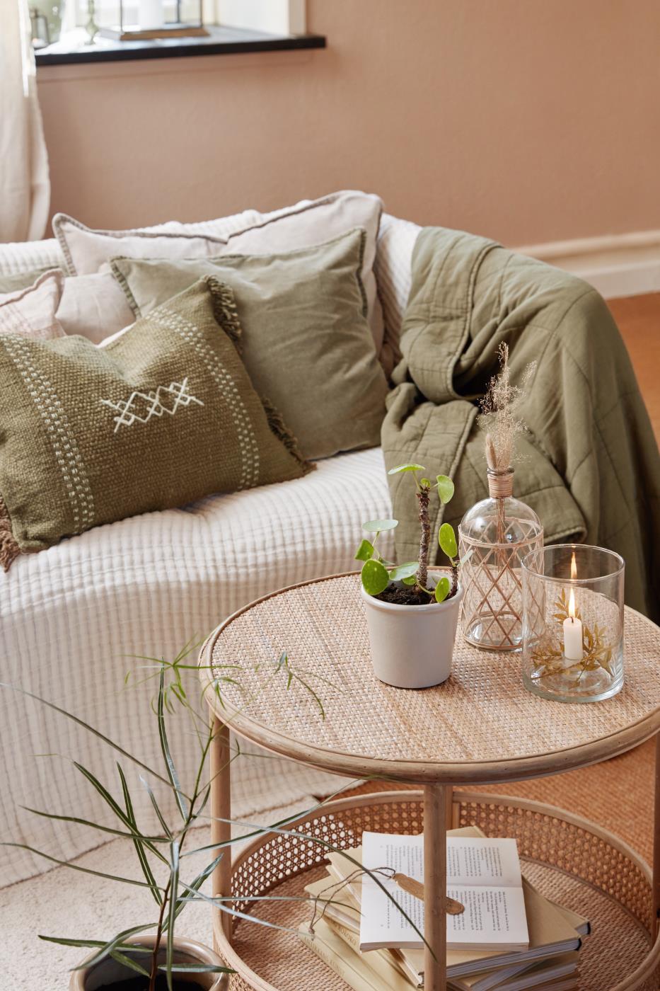 Kissenbezug Velours olive