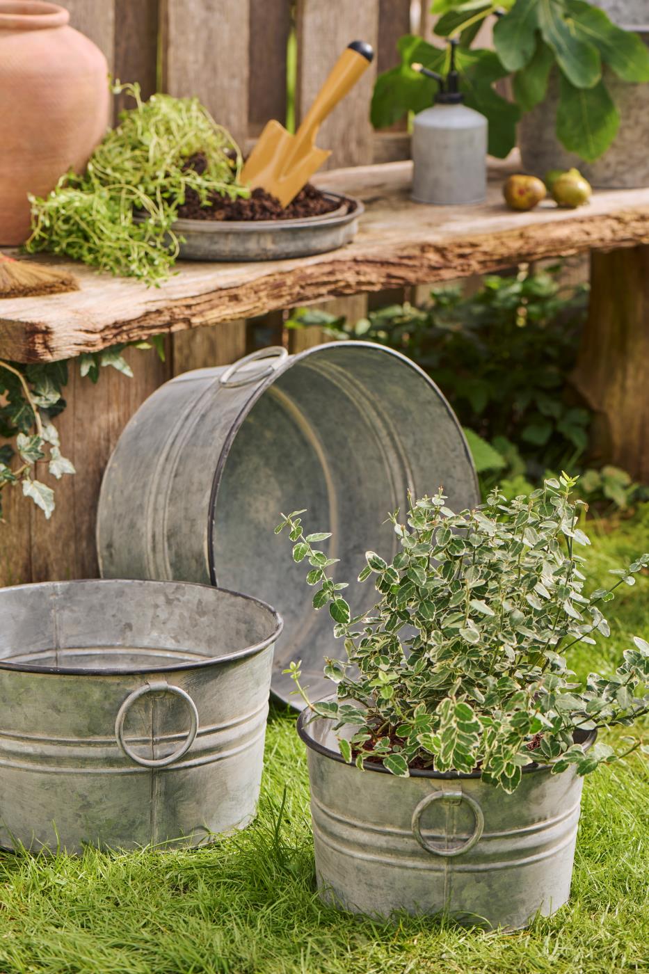Topfsatz je 3 rund mit Henkeln Urban Garden