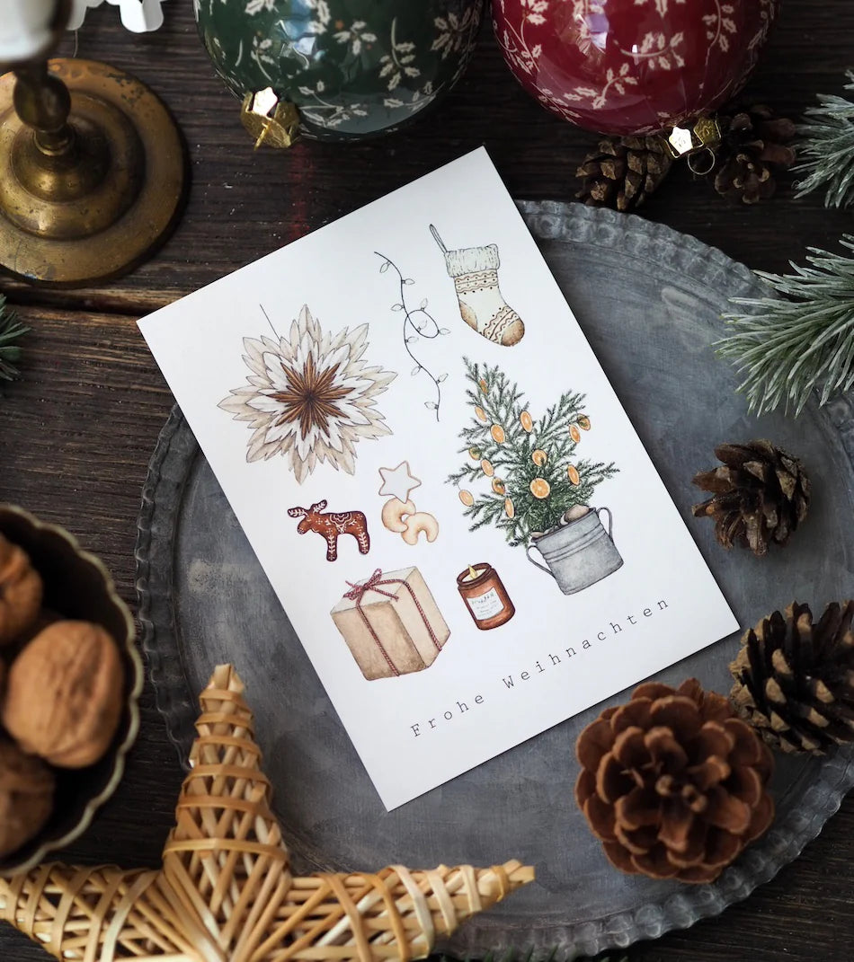 Postkarte Weihnachtsdinge