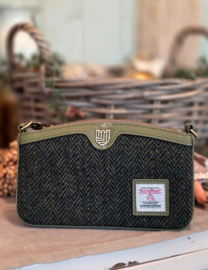 The Ailsa Leather - Dark Green Herringbone