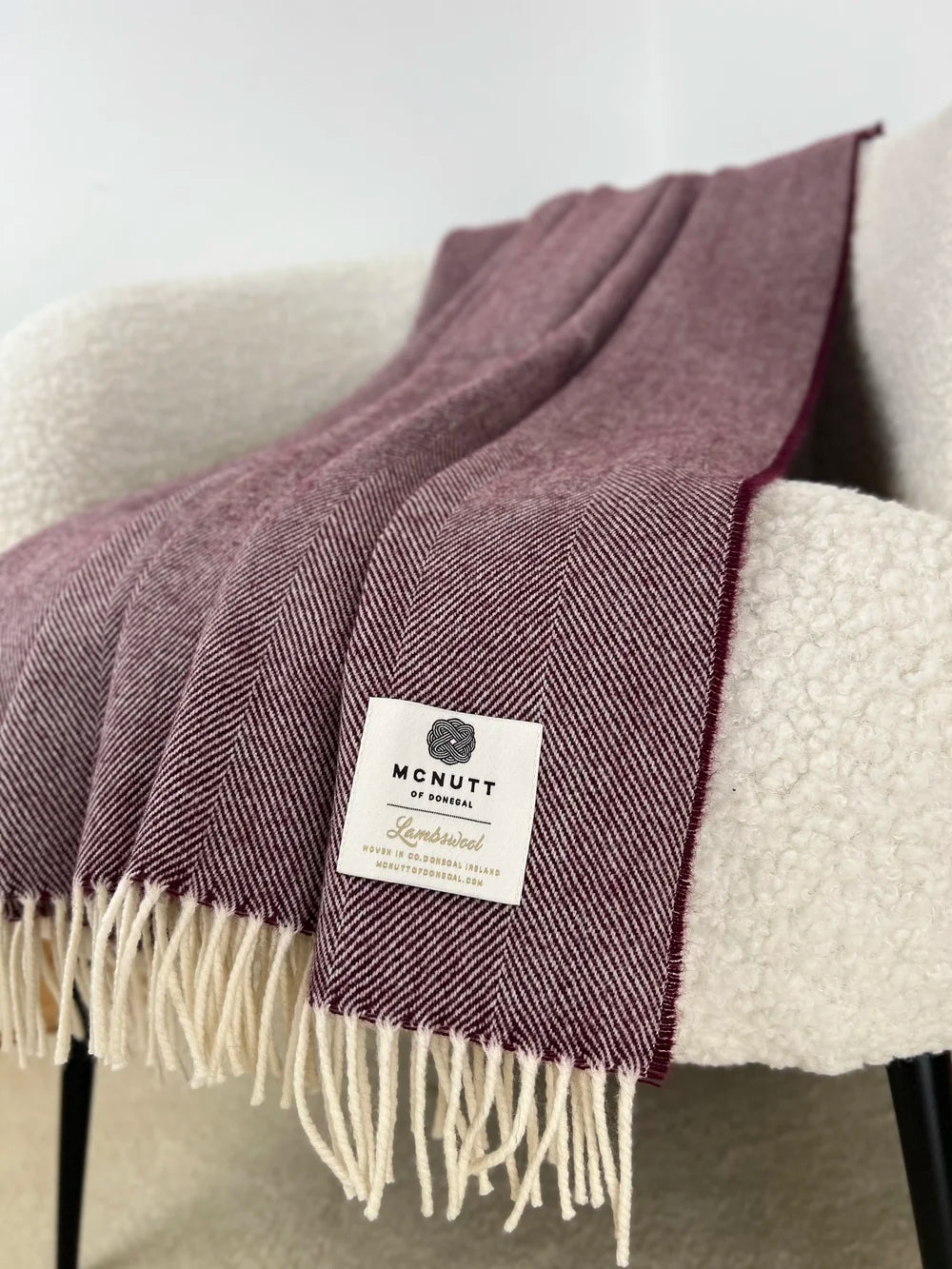 Merino Lambswool Wohndecke Burgundy