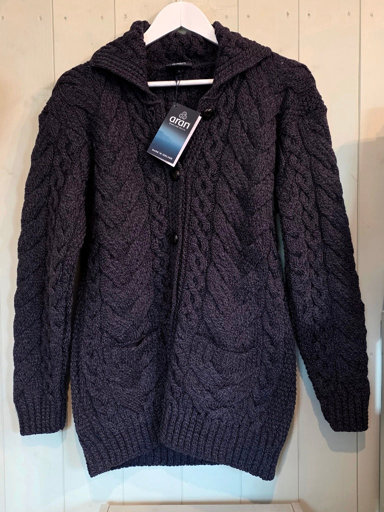 Damen Zopfstrick Cardigan aus Merinowolle