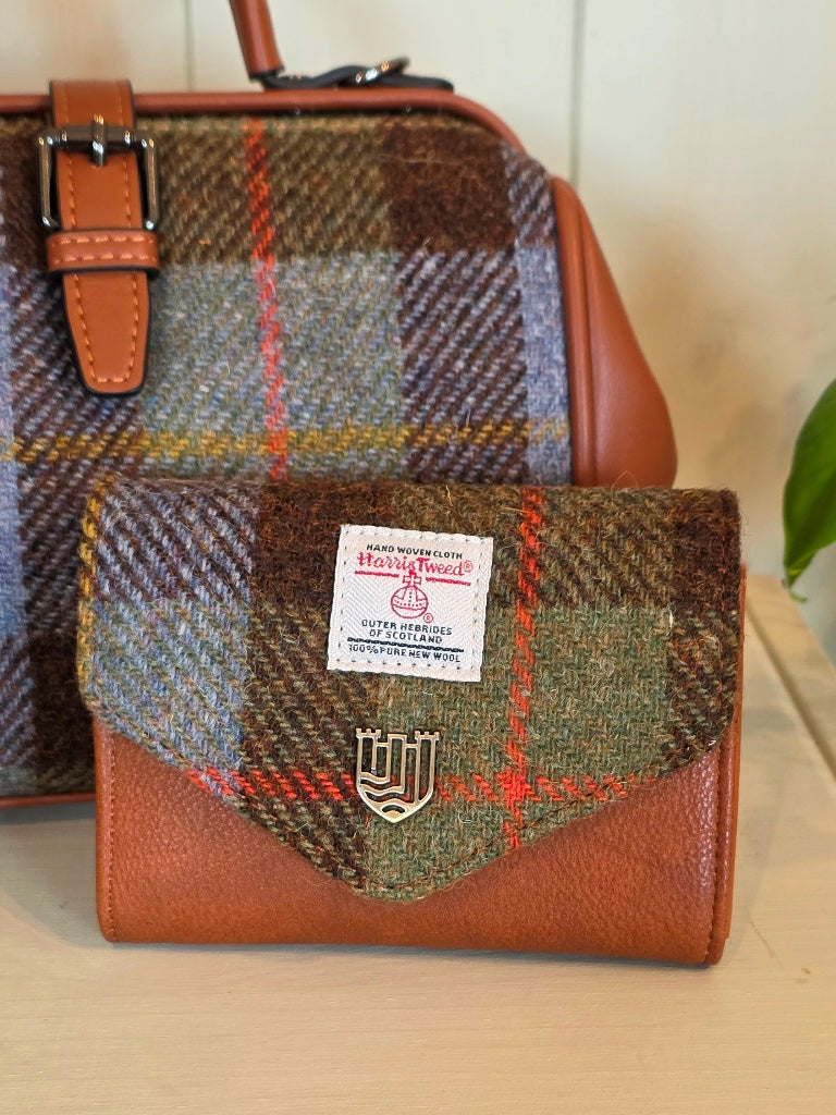 Die Kleine Clasp Geldbörse Chestnut Blue Tartan