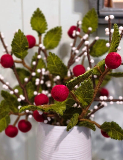 Blätterzweig mit dunkelroten Äpfeln