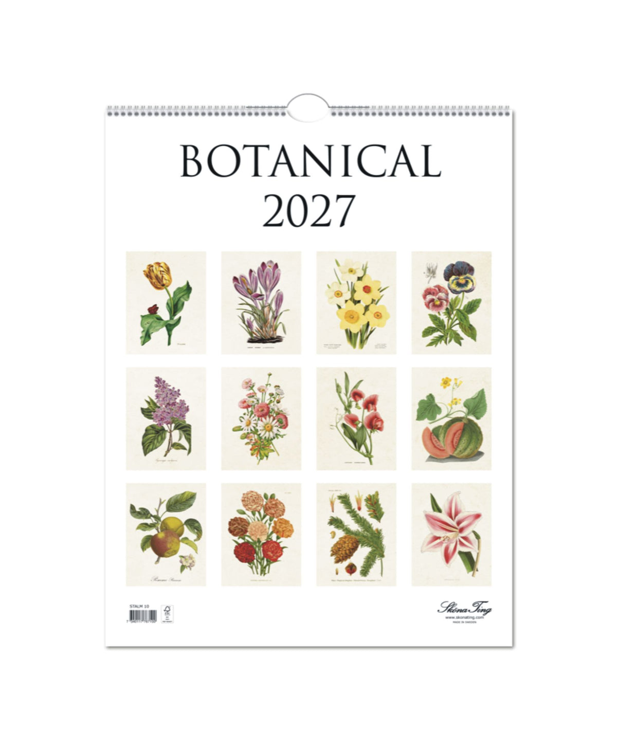 Wandkalender 2027 Vintagedrucke Botanik