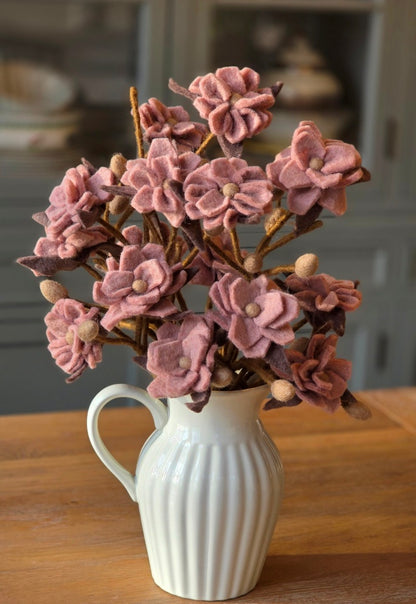 Magnolienzweig mit roséfarbenen Blüten