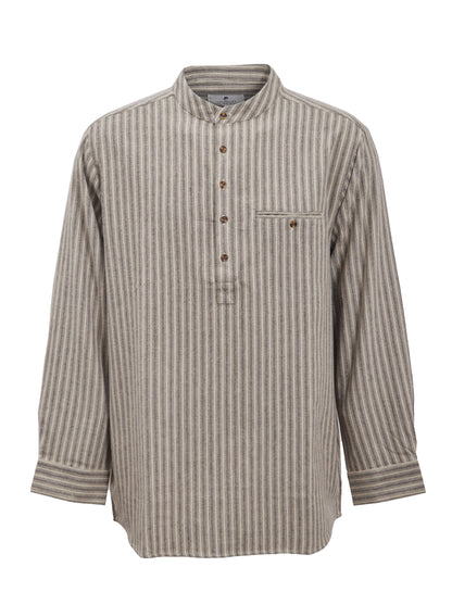 Flanell Grandfather Shirt mit Stehkragen