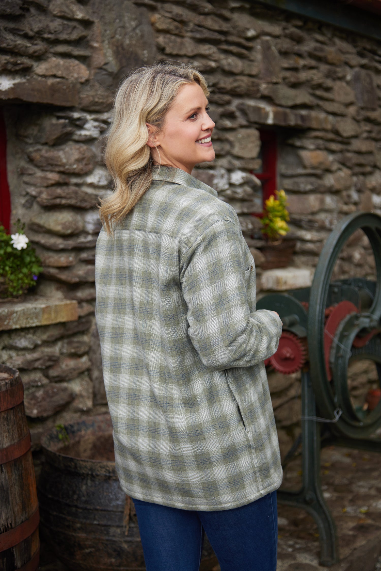 Flanellhemd mit Fleecefutter – Moss Green Plaid