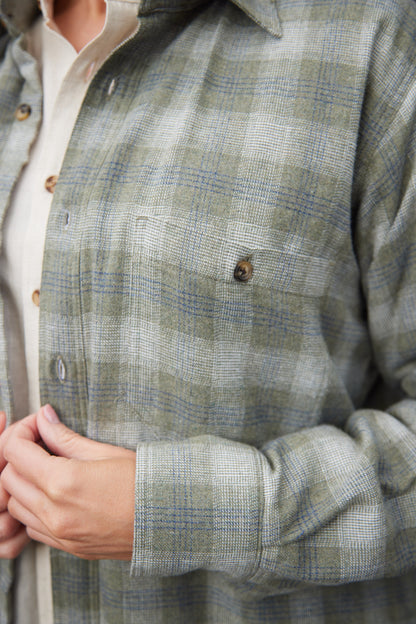 Flanellhemd mit Fleecefutter – Moss Green Plaid