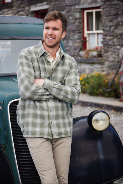 Flanellhemd mit Fleecefutter – Moss Green Plaid