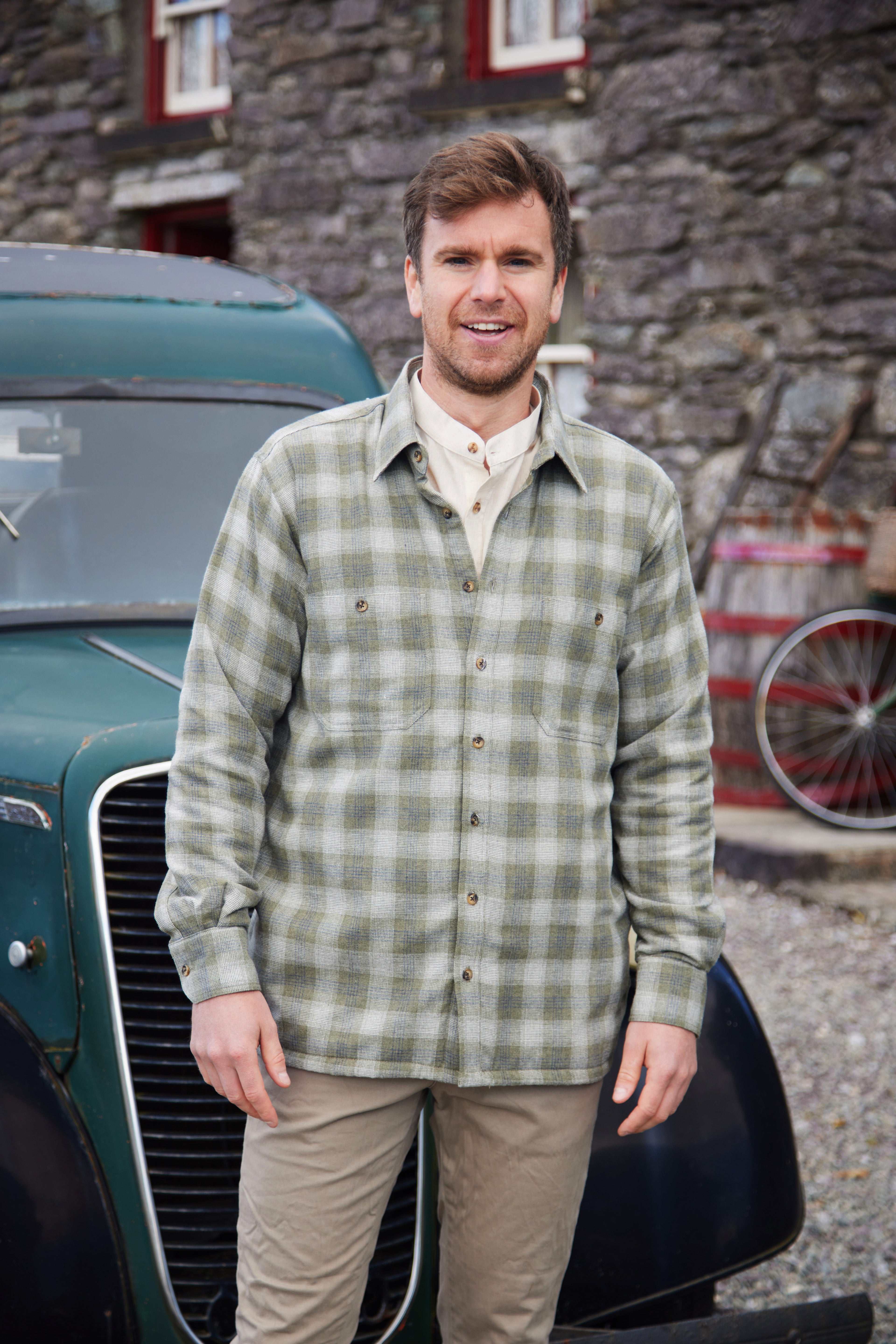 Flanellhemd mit Fleecefutter – Moss Green Plaid