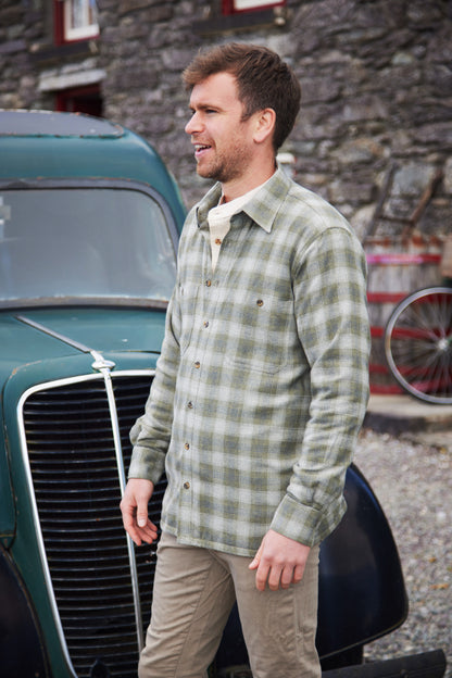 Flanellhemd mit Fleecefutter – Moss Green Plaid