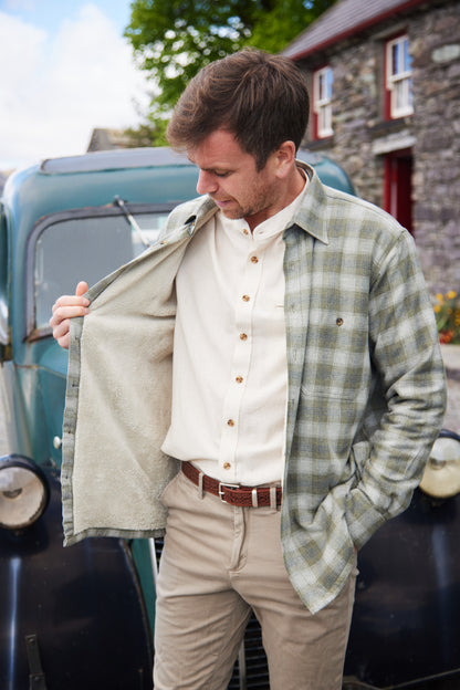 Flanellhemd mit Fleecefutter – Moss Green Plaid