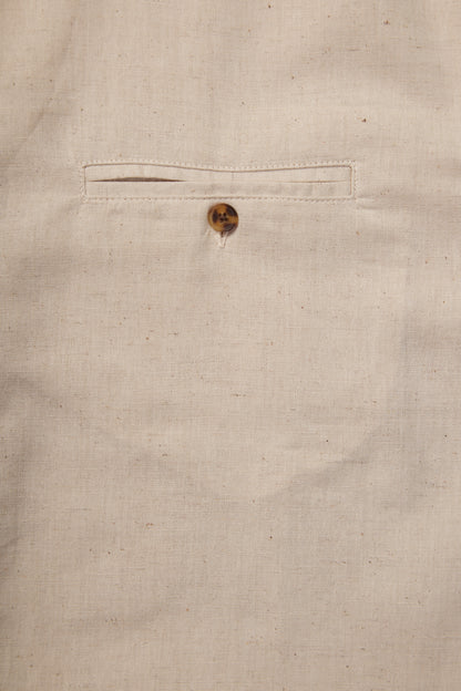 Leinenhemd mit Stehkragen Natural Beige