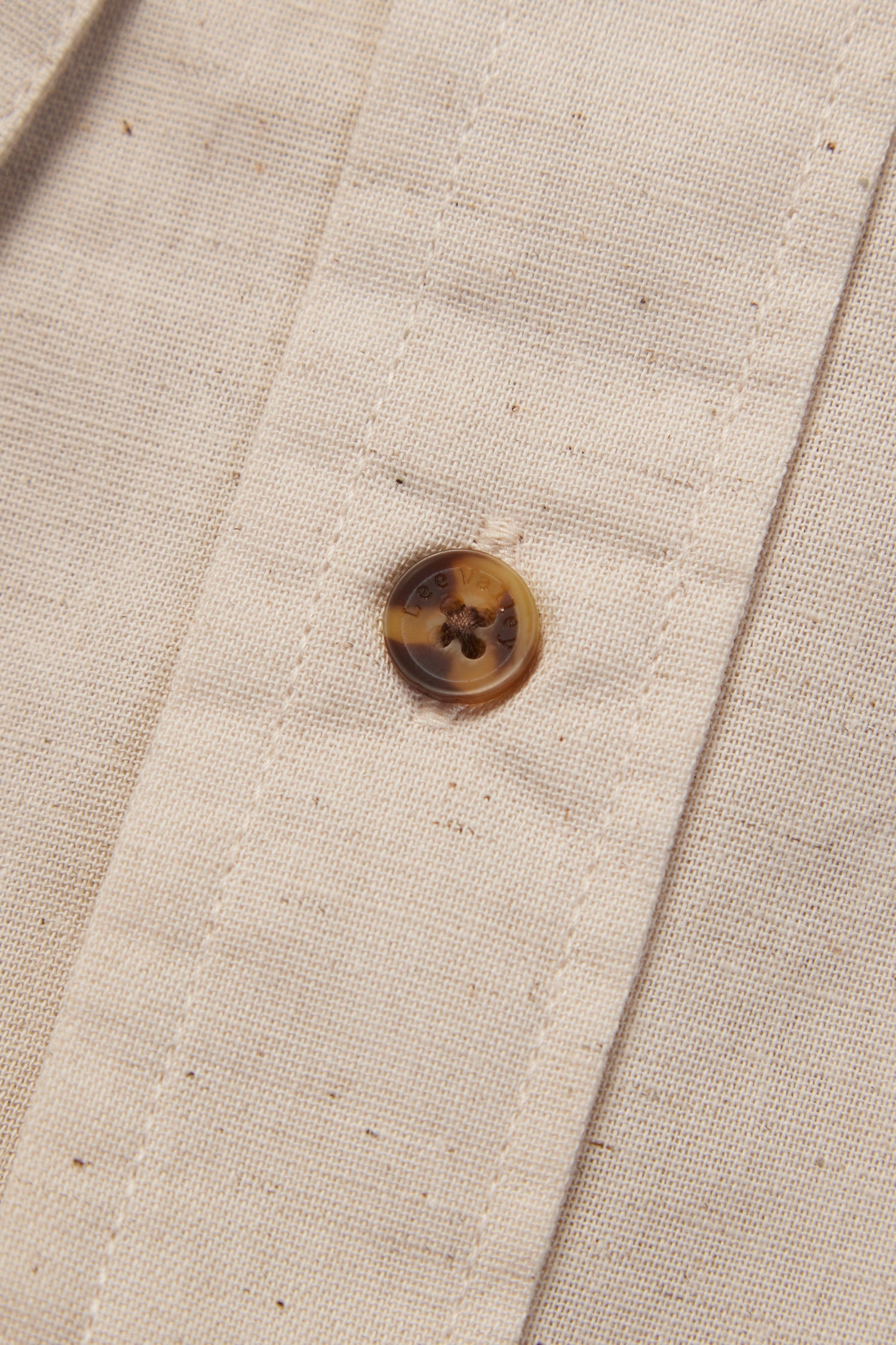 Leinenhemd mit Stehkragen Natural Beige