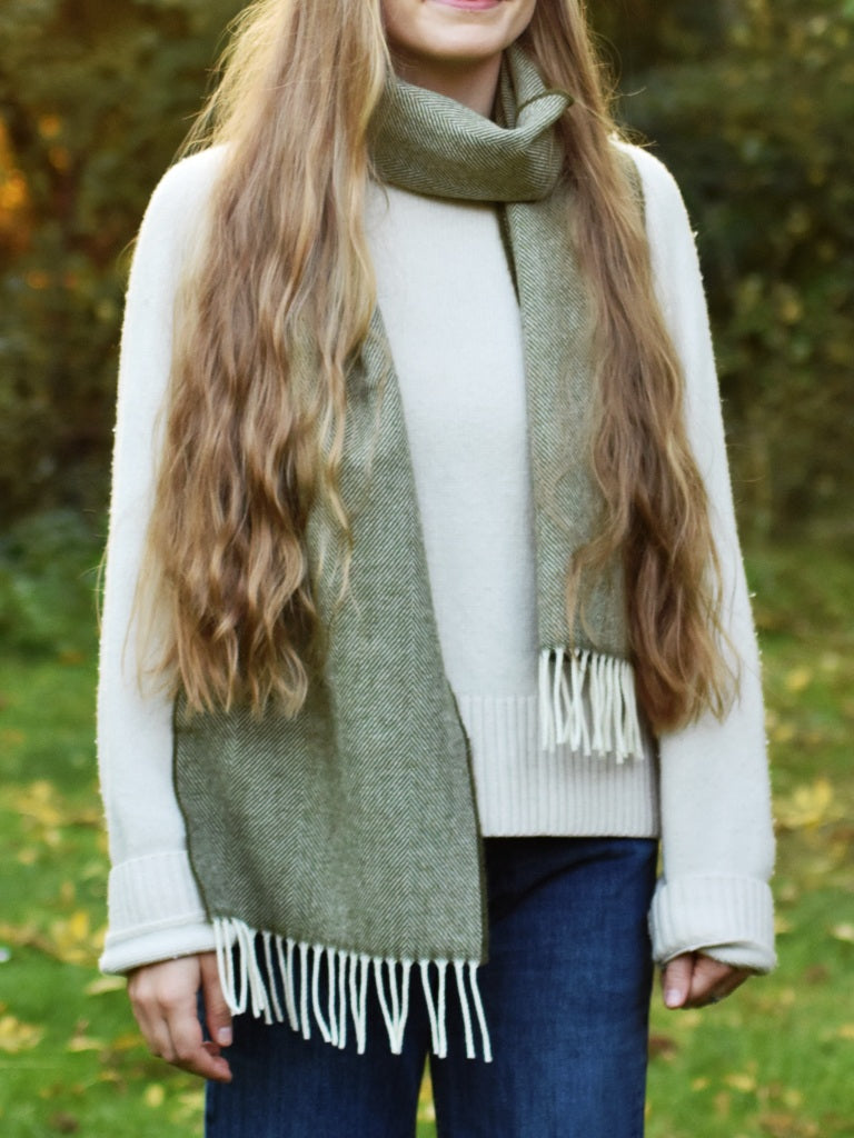 Merino Lambswool Schal Landscape Herringbone
