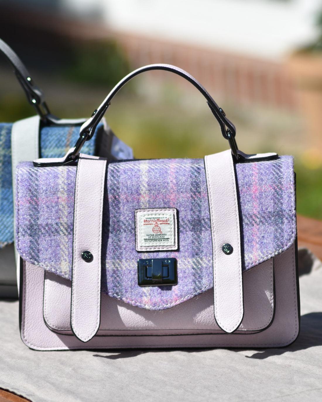 The Medium Satchel Purple Tartan