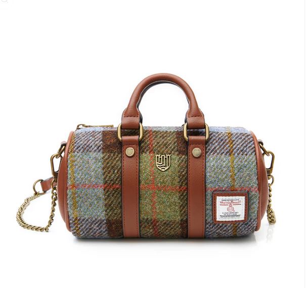 The Mini Duffel Bag Chestnut and Blue