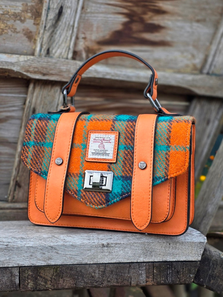 The Mini Satchel Orange Tartan
