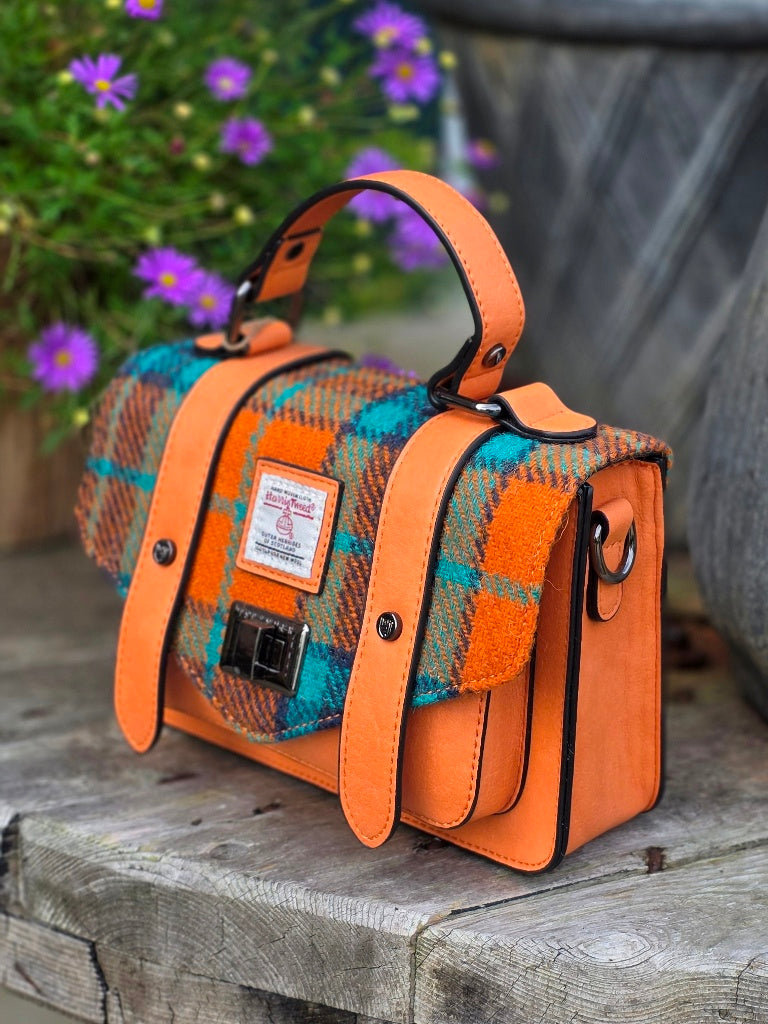 The Mini Satchel Orange Tartan