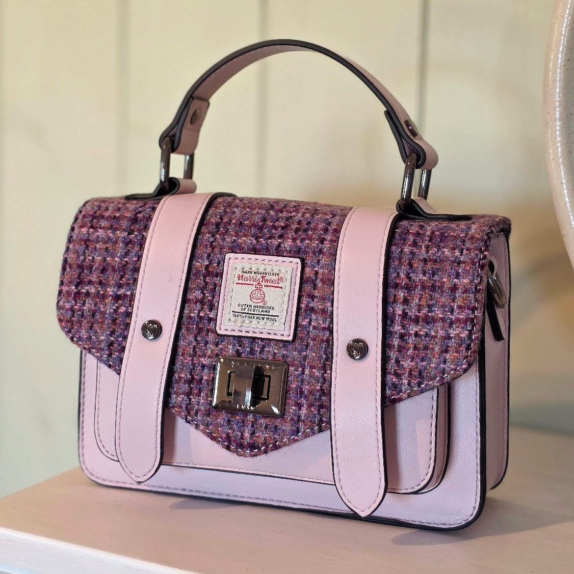 The Mini Satchel Violet Mini Dogtooth