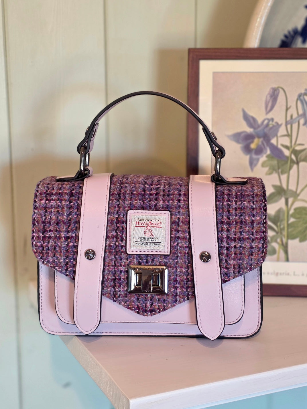 The Mini Satchel Violet Mini Dogtooth