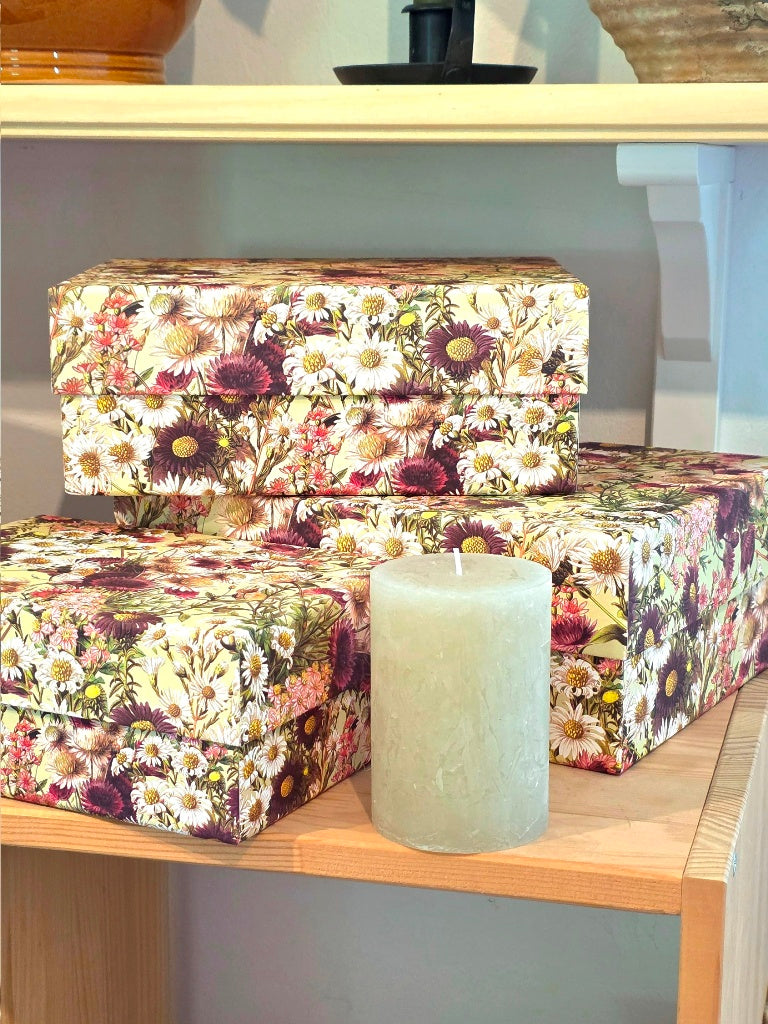 Papierschachteln mit Blumenmuster – 3er-Set