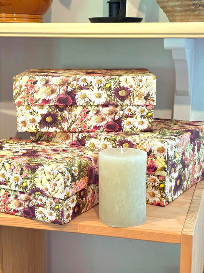 Papierschachteln mit Blumenmuster – 3er-Set