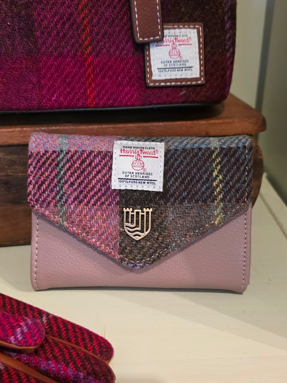 Die Kleine Clasp Geldbörse Pink and Green Tartan