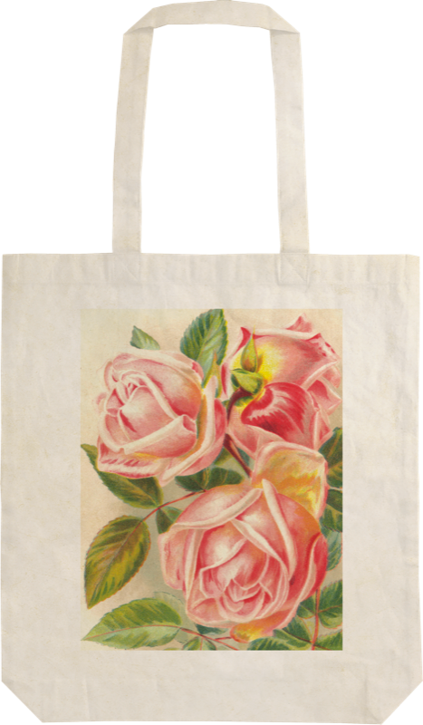 Stofftasche mit Vintagedruck Rosen