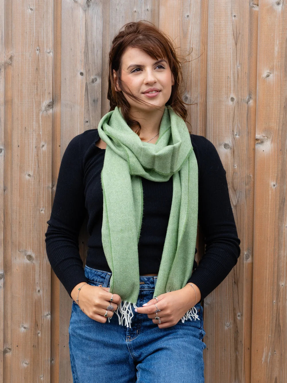 Merino Lambswool Schal Golf Green