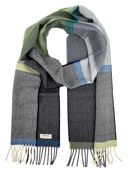 Merino Lambswool Schal Navy &amp; Smoke Check