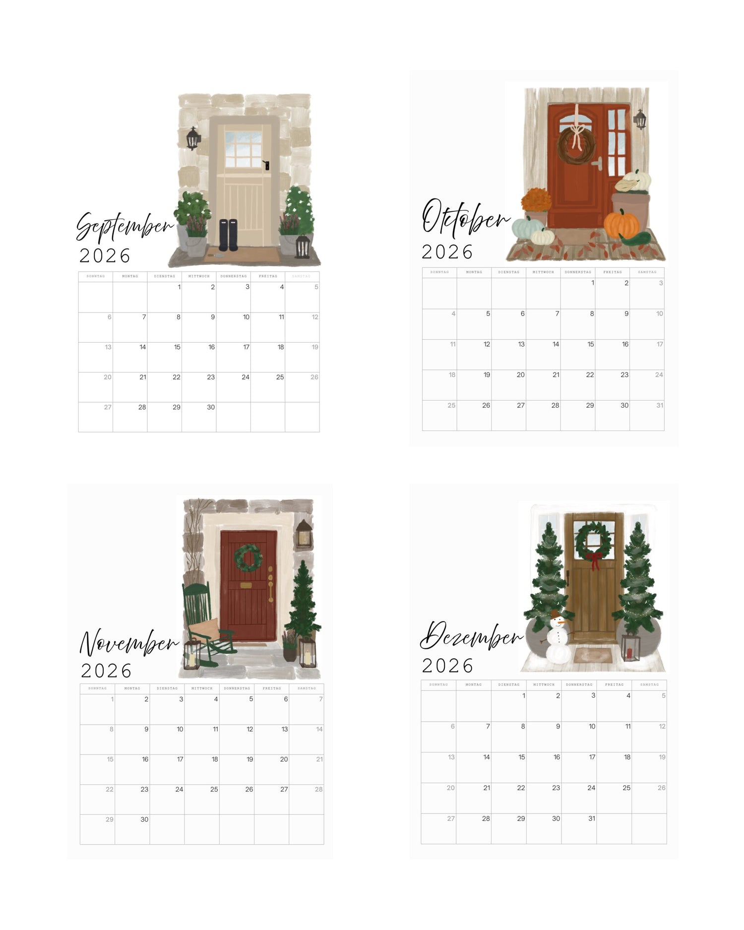 Wandkalender 2026